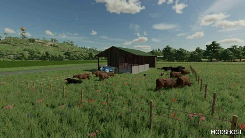 FS22 Placeable Mod: Small UK COW Barn (Featured)