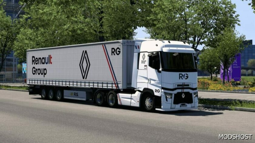 ETS2 Renault Mod: Group Skins (Trailer and Renault T Truck ) (Featured)