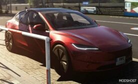 BeamNG Tesla Car Mod: Model 3 Facelift 2024 0.31 (Featured)