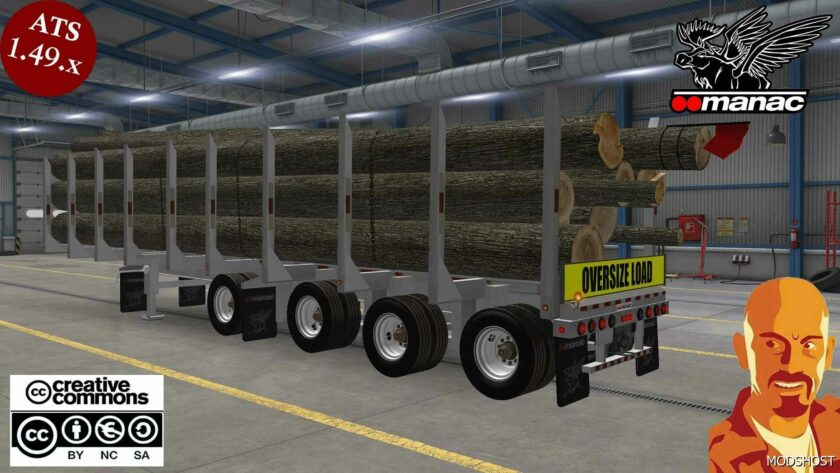 ATS Mod: Manac Logs Transport Trailers 1.49 (Featured)