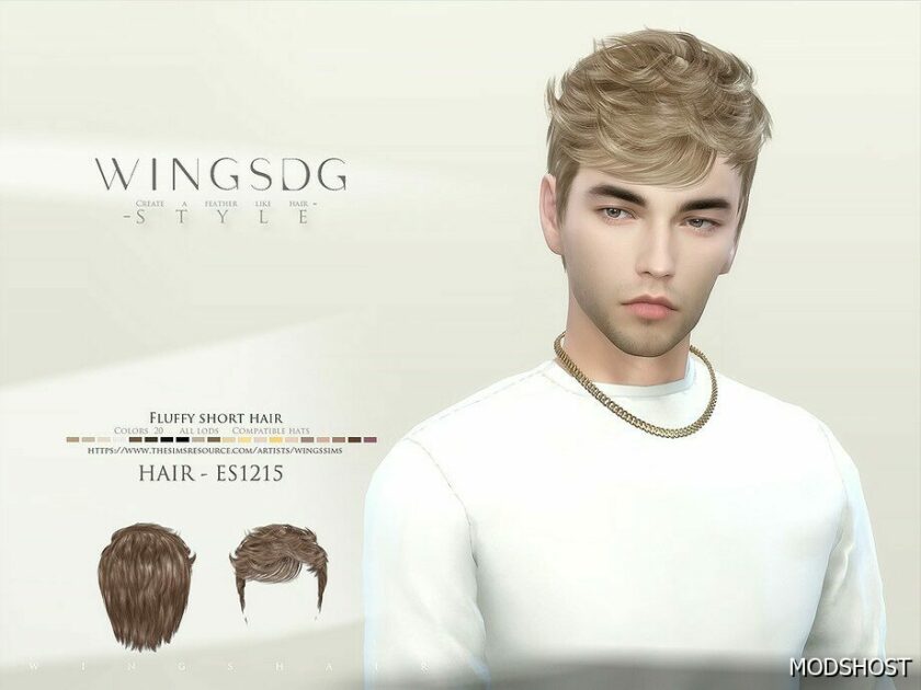 Sims 4 Male Mod: Wings ES1215 Fluffy Short Hair (Featured)