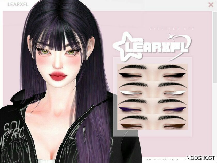 Sims 4 Eyeliner Makeup Mod: N15 HQ (Featured)