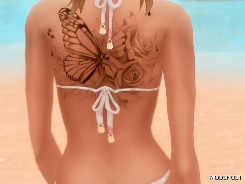 Sims 4 Mod: Mariposa Floral Tattoo (Featured)