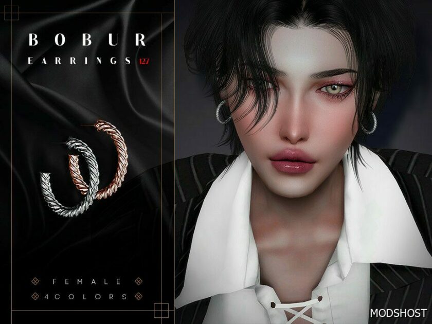 Sims 4 Female Accessory Mod: Twisted Hoop Earrings (Featured)