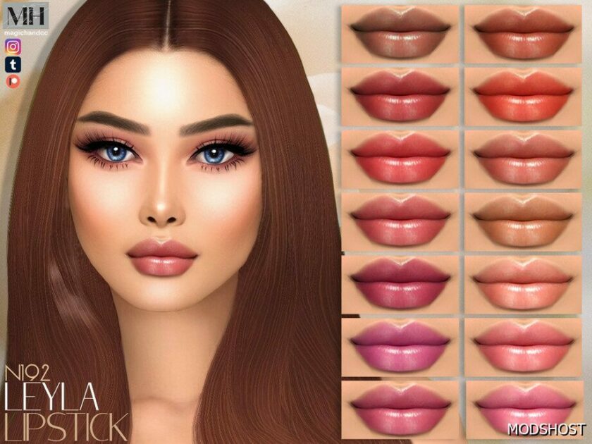 Sims 4 Female Makeup Mod: Leyla Lipstick N192 (Featured)