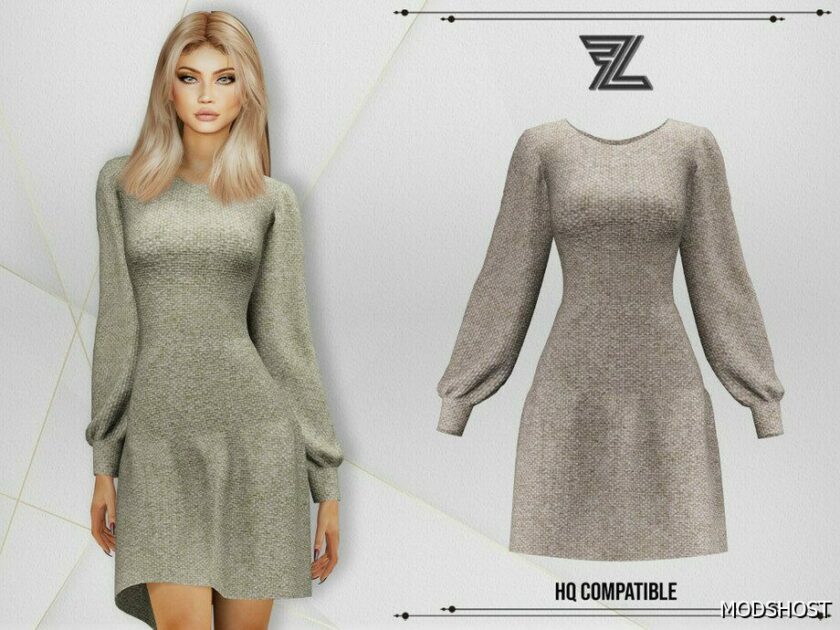 Sims 4 Female Clothes Mod: Adrian Wool Dress (Featured)