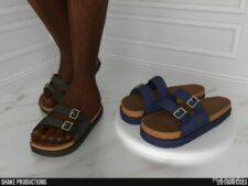 Sims 4 Shoes Mod: Leather Sandals (Male) – S012408 (Featured)