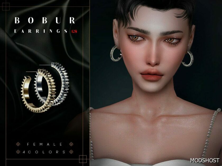 Sims 4 Female Accessory Mod: Ribbed Hoop Earrings (Featured)