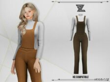 Sims 4 Everyday Clothes Mod: Pearl Overalls (Featured)