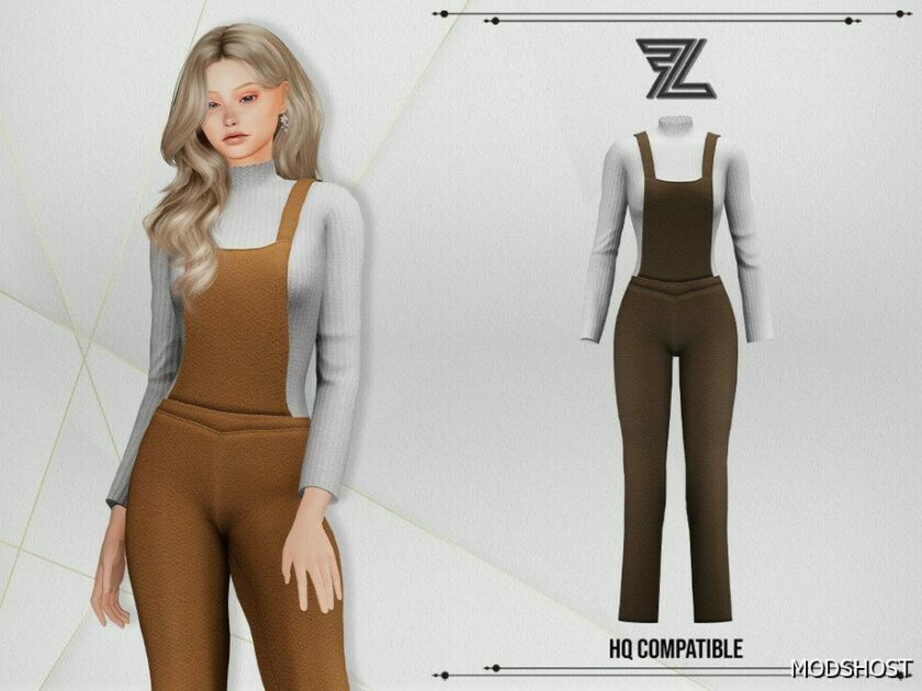 Sims 4 Everyday Clothes Mod: Pearl Overalls (Featured)