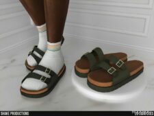 Sims 4 Male Shoes Mod: Leather Sandals (Male) – S012407 V2 (For Socks) (Featured)