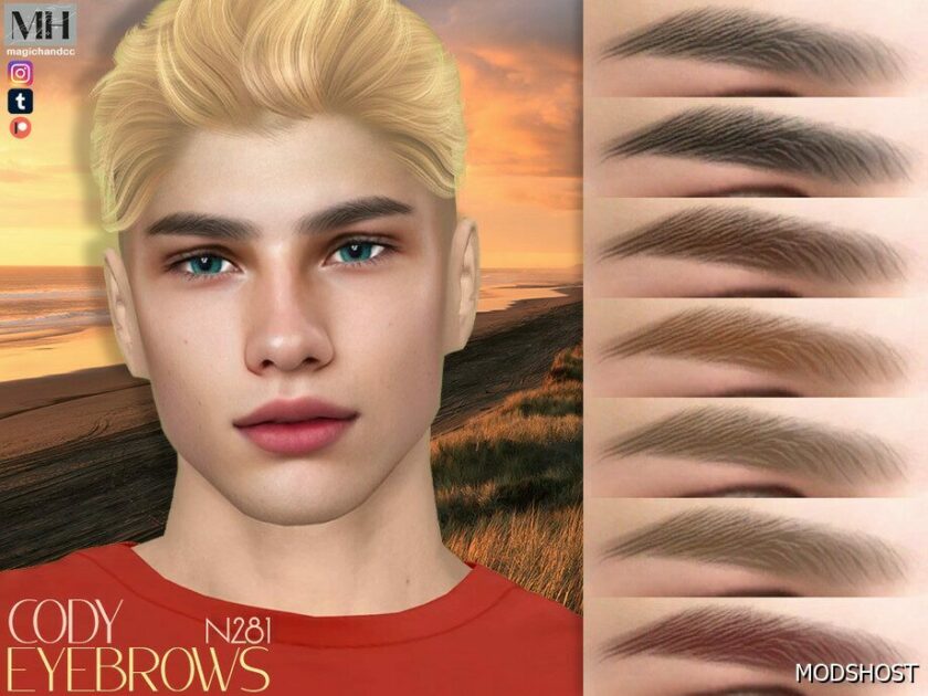 Sims 4 Male Hair Mod: Cody Eyebrows N281 (Featured)