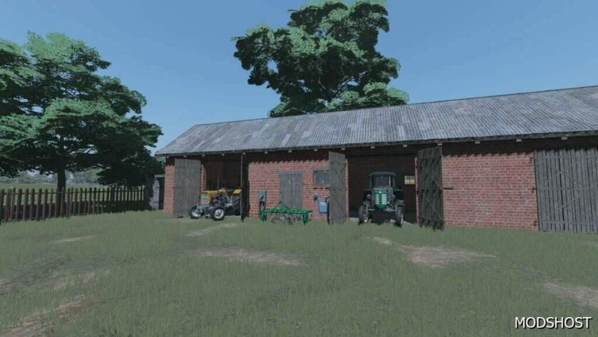 FS22 Placeable Mod: Brick Shed with Barn (Featured)