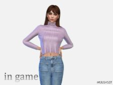 Sims 4 Elder Clothes Mod: Casual Turtle Neck Blouse (Featured)