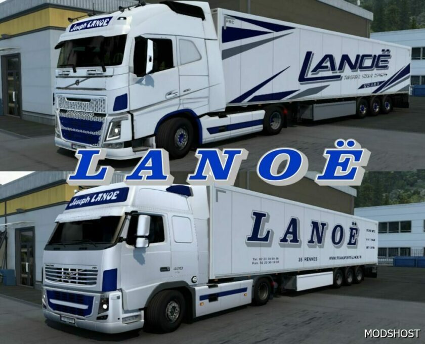 ETS2 Volvo Mod: Lanoë Transports Skin Pack (Featured)