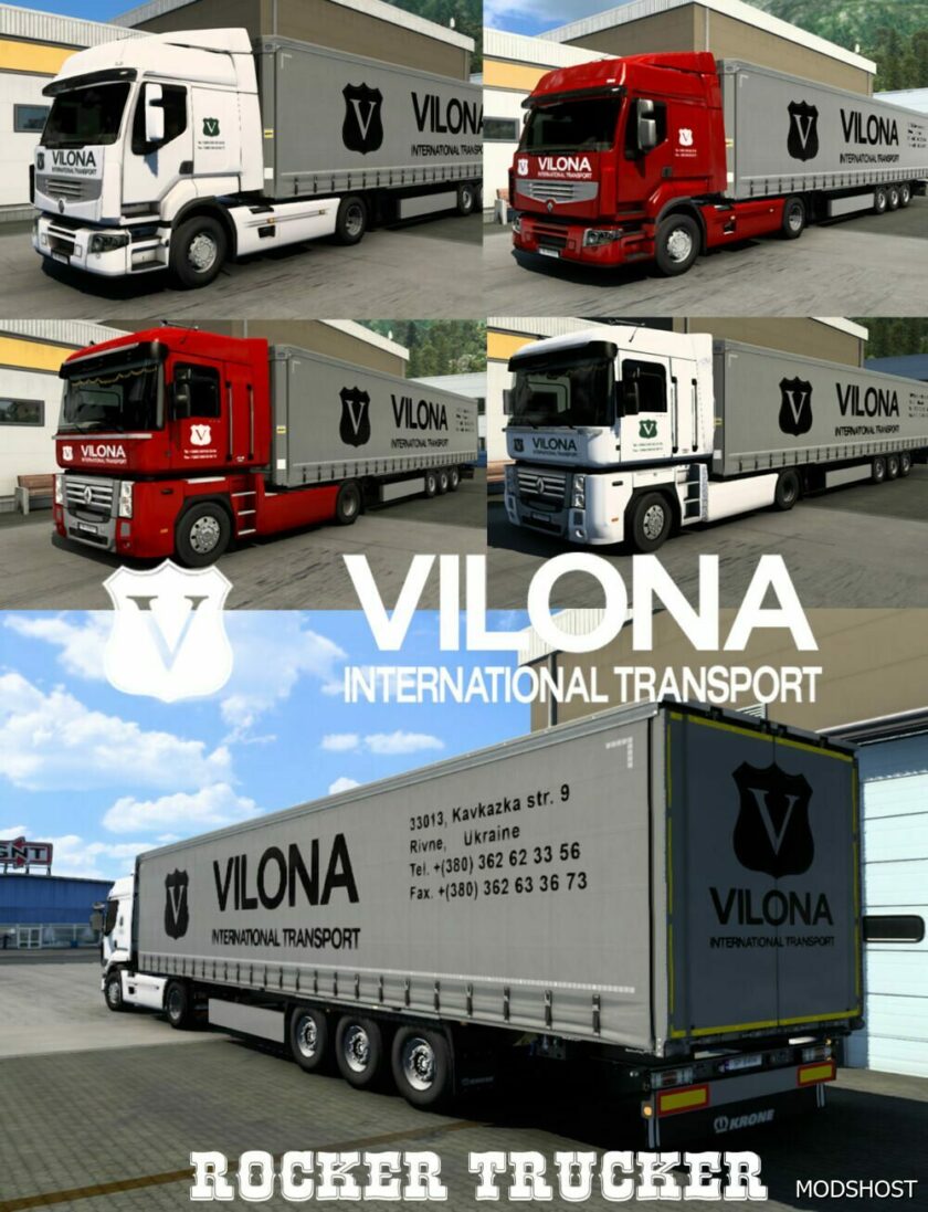 ETS2 Renault Mod: Vilona International Transport Skin Pack (Featured)