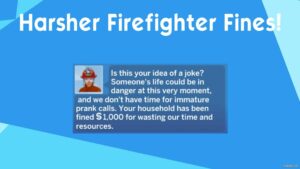 Sims 4 Mod: Harsher Firefighter Fines (Featured)