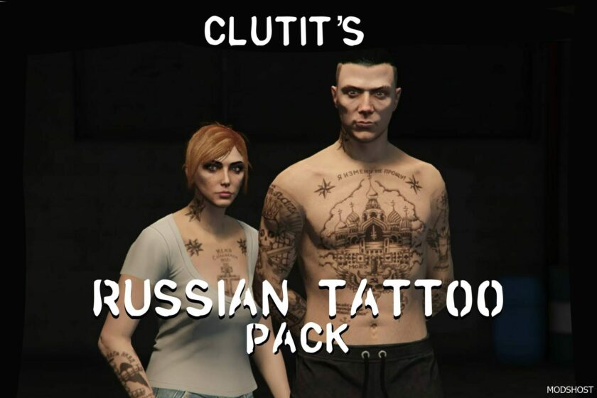 GTA 5 Player Mod: Russian Prison Tattoo Pack for MP Male / Female (Featured)