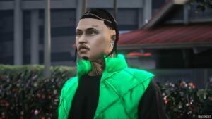 GTA 5 Player Mod: Parted Braids for MP Male (Image #3)