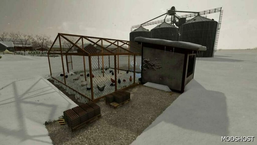 FS22 Placeable Mod: Wired Chicken Coop (Featured)