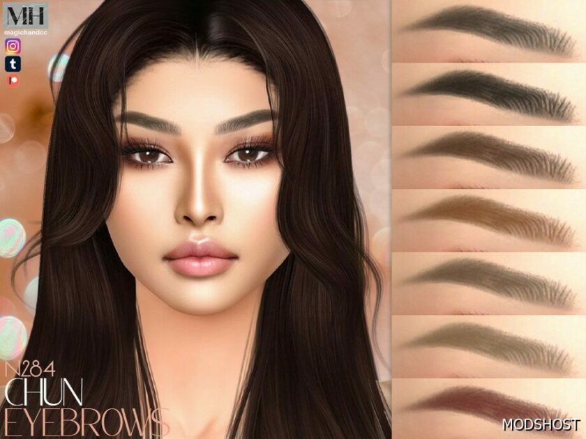 Sims 4 Eyebrows Hair Mod: Chun Eyebrows N284 (Featured)