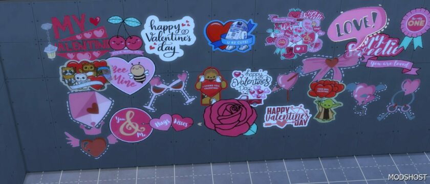 Sims 4 Object Mod: Valentine's Day Stickers (Featured)