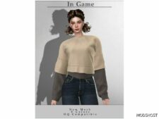 Sims 4 Female Clothes Mod: Sweatshirt T-550 (Featured)