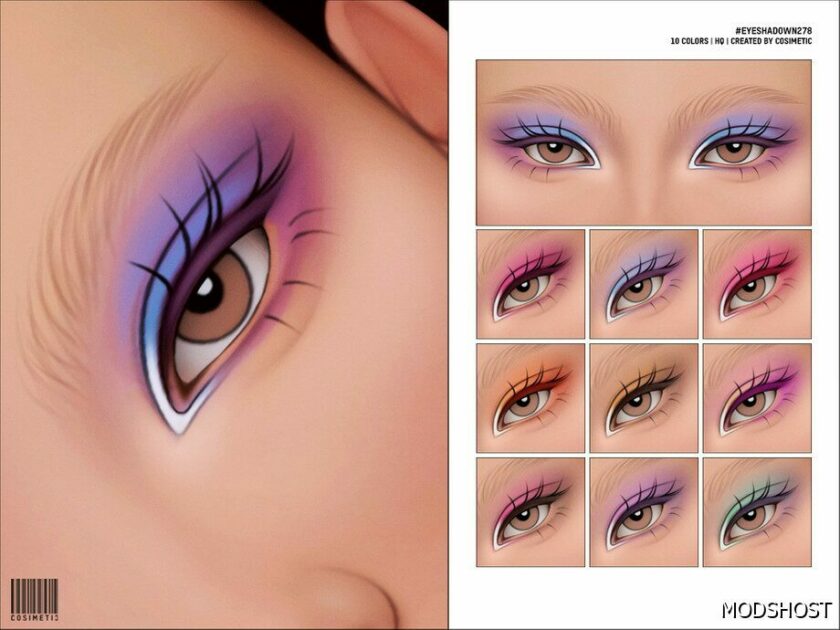 Sims 4 Female Makeup Mod: Maxis Match Eyeshadow N278 (Featured)