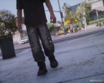 GTA 5 Player Mod: Balenciaga Jeans Pack (Raver, Slashed, Graffiti) (Image #3)