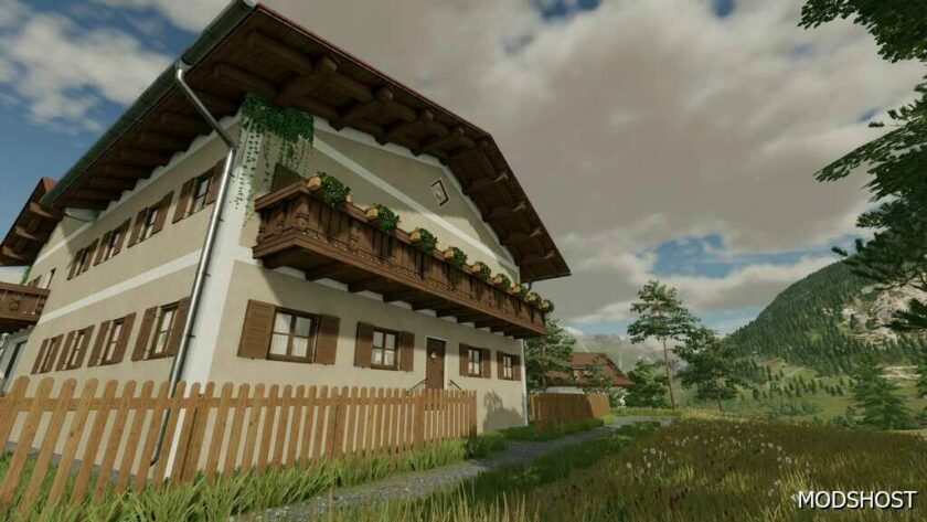 FS22 Placeable Mod: Upperbavarian Farmhouse with Workshop (Featured)