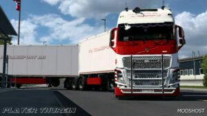 ETS2 Volvo Mod: PA Transport AB Volvo Skin by Player Thurein (Featured)