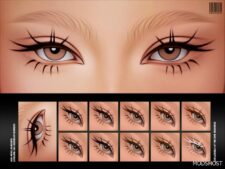 Sims 4 Female Makeup Mod: Maxis Match 2D Eyelashes N79 (Featured)