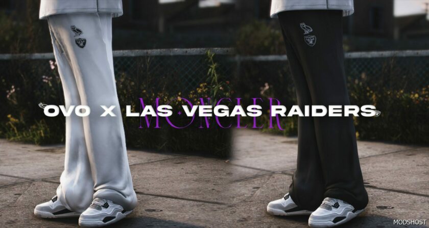 GTA 5 Player Mod: OVO X Raiders NFL Sweatpants for Mpmale (Featured)