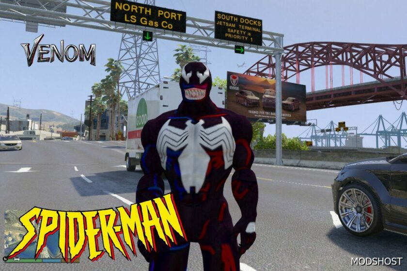 GTA 5 Player Mod: Venom from Spider-Man The Animated Series (Add-On PED) (Featured)