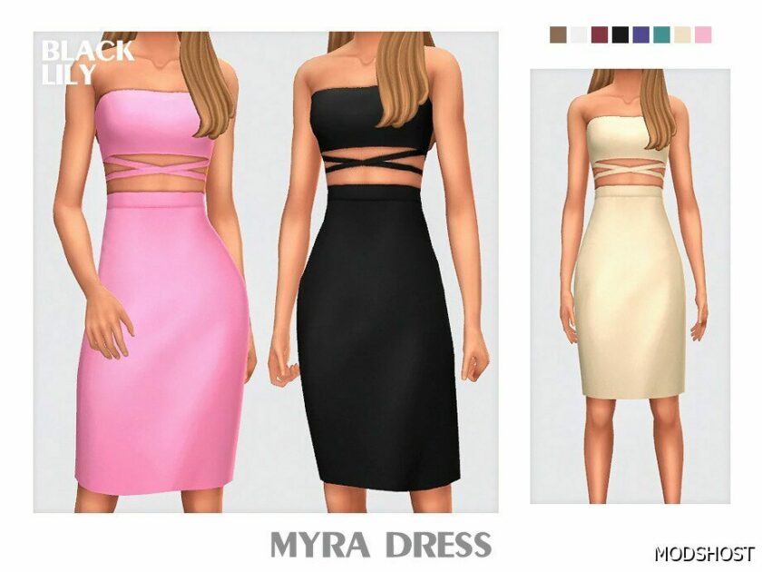 Sims 4 Dress Clothes Mod: Myra Dress (Featured)