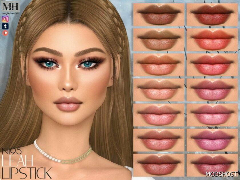 Sims 4 Lipstick Makeup Mod: Leah Lipstick N195 (Featured)