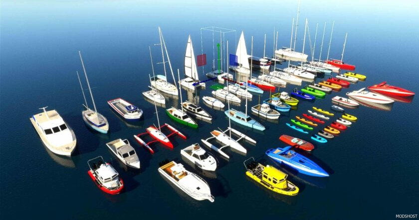 MSFS 2020 Mod: Static Boats 3D Model Library V1.2 (Featured)