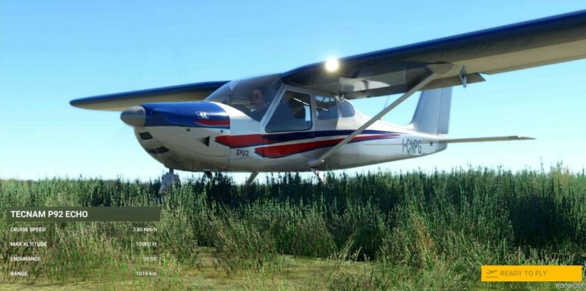 MSFS 2020 Aircraft Mod: Tecnam P92 Echo (Rotax 912UL 80HP Engine) V2.0.1 (Featured)