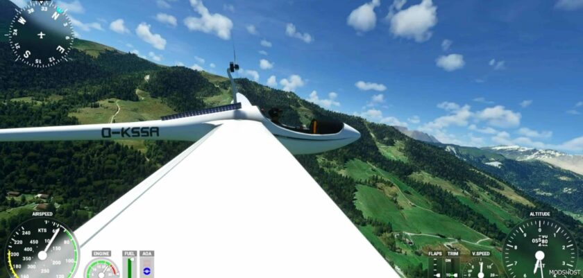 MSFS 2020 Aircraft Mod: AS 33 ME Glider V2.0.2 (Featured)