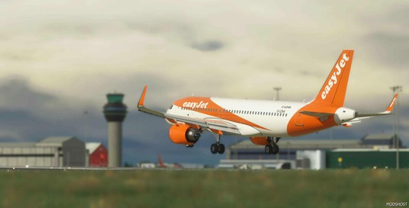 MSFS 2020 A32NX Livery Mod: A32NX Easyjet A320 NEO G-Uzhn 8K V2.3.1 (Featured)