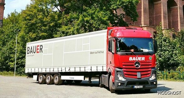 ETS2 Mercedes-Benz Mod: Combo Skin Bauer Spedition 1.49 (Featured)