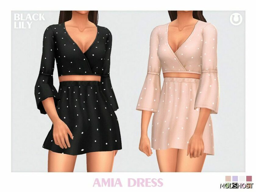 Sims 4 Dress Clothes Mod: Amia Dress (Featured)