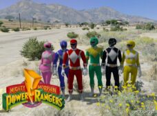 GTA 5 Player Mod: Mighty Morphin Power Rangers (Add-On Peds) (Featured)