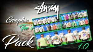 GTA 5 Player Mod: Stussy Graphic Tee’s Pack for MP Males (Image #2)