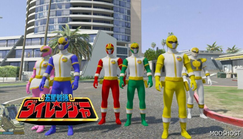 GTA 5 Player Mod: Gosei Sentai Dairanger (Gosei Sentai Dairenjaa) (Addon PED) (Featured)