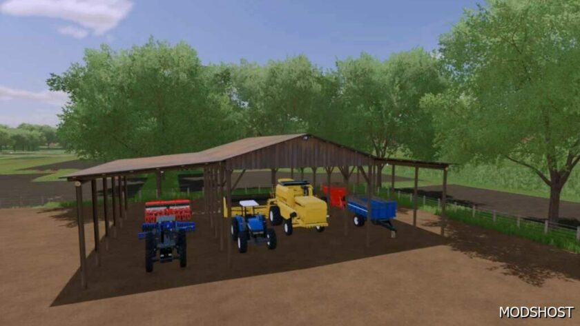 FS22 Placeable Mod: BR Small Wood Shed Pack (Featured)