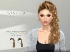 Sims 4 Female Mod: Wings EF0108 Graceful and Luxurious Curly Hair (Featured)