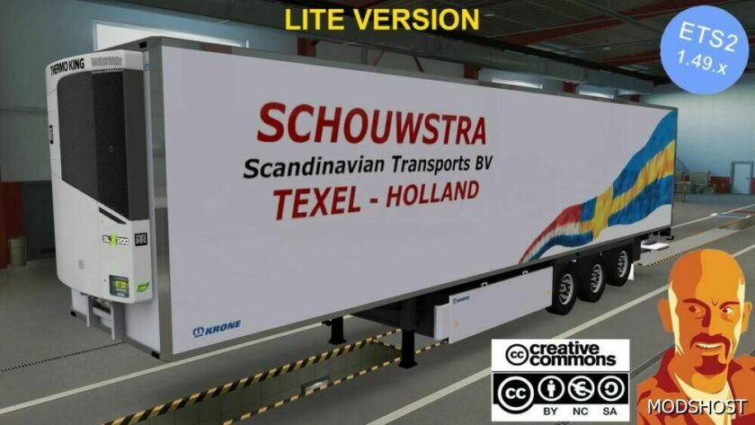 ETS2 Krone Trailer Mod: Cool Liner Schouwstra Lights Fixed ETS2 1.49 (Featured)