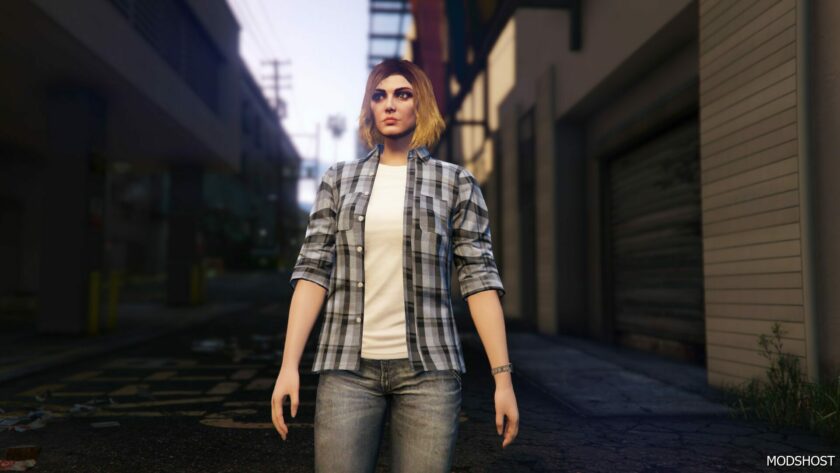 GTA 5 Player Mod: MP Female Custom Plaid Shirts (Featured)