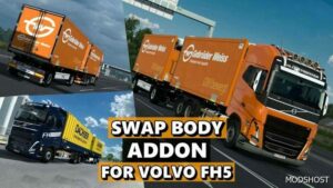 ETS2 Volvo Part Mod: Swap Body Addon for Volvo FH5 by KP Rework V1.2 (Featured)